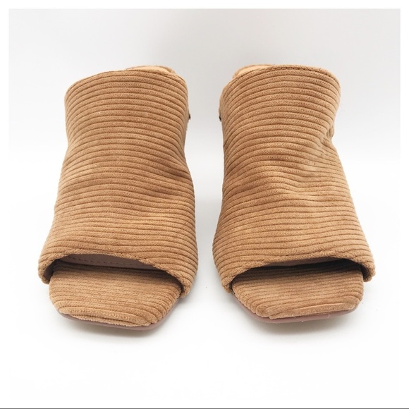 Lulus Raelynn Corduroy Peep-Toe Mules Size 6.5 - Picture 5 of 12